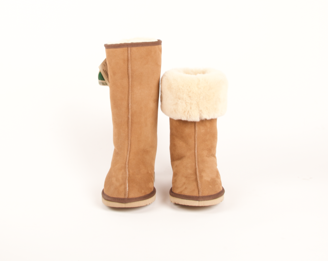 Aussie Uggs Long Snugg Boot. Below the knee height boot. Genuine double face sheepskin. Durable hard rubber/EVA blend sole. Handmade in Australia